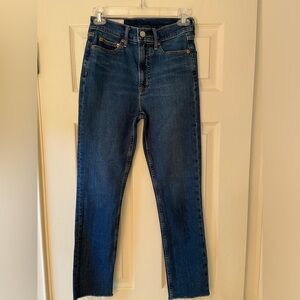 Gap jeans Size 25 Cigarette High Rise Great condition Stylish frayed bottoms